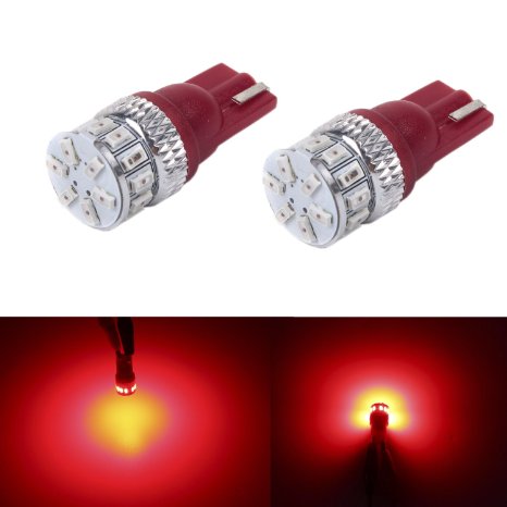 JDM ASTAR Extremely Bright Canbus Error Free 3014 Chipsets 194 168 2825 W5W T10 LED Bulbs,Brilliant Red