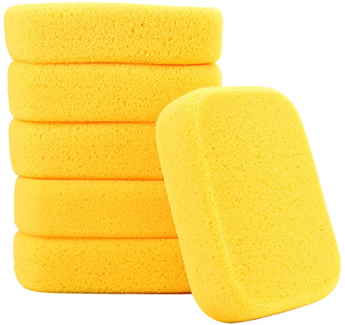 YoleShy 6 Pcs Synthetic Sponges for Grout, Crafts, Pottery, Clay, Cleaning, Household Use, Painting (7.28'' x 5.3'' x 1.96'')