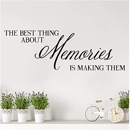The Best Thing About Memories is Making Them Vinyl Lettering Wall Decal (Black, 10"H x 32"L)