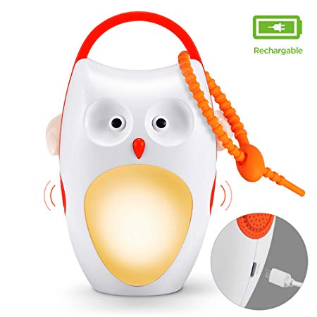 Baby Sleep Soother Sound Machines, Rechargeable, Portable White Noise Machine Baby Sound Machines with Night Light, 7 Soothing Sounds and 3 Timers for Traveling, Sleeping, Baby Carriage (owl)