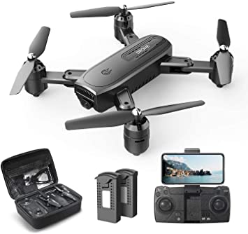 DEERC D30 Foldable Drone with 1080P FPV HD Camera for Adults, RC Quadcopter with Tap Fly, Gesture Control, Altitude Hold, Headless Mode, 3D Flips, Long Flight Time 34mins, Includes Carrying Case