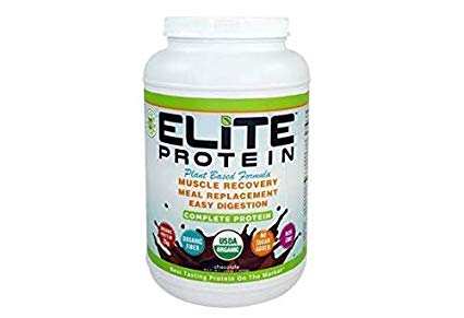Elite Protein - Organic Plant Based Protein Powder, Chocolate, Pea and Hemp Protein, Muscle Recovery and Meal Replacement Protein Shake, USDA Organic, Non-GMO, Dairy-Free - Vegan - 30 Servings
