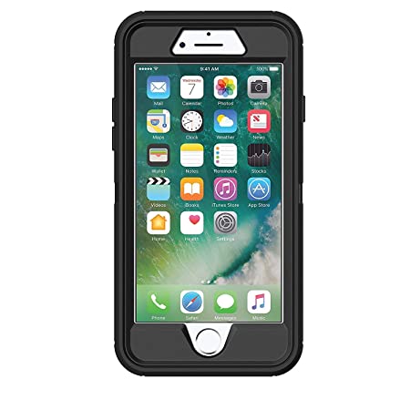 DOB® Protective Back Cover for Apple iPhone 7 / iPhone 8 (4.7 Inch) Shock Proof Armor with Stand Holder Defender Case - Black