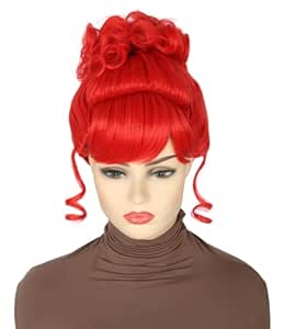 Short Red Wig Miss Dead Receptionist Costume Wig Halloween Miss Argentina Cosplay Wig