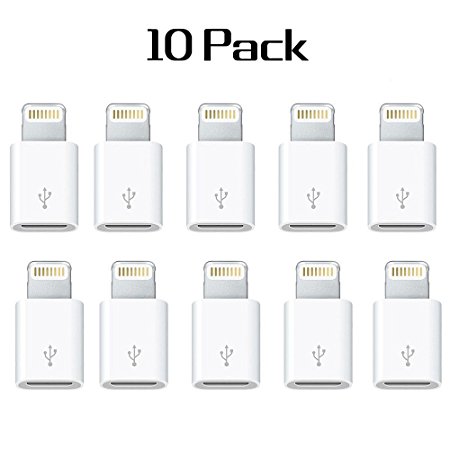 Generic Micro USB to 8 Pin Lightning Converters Android Micro USB Transfer to Apple IOS Lightning Port 10 Pack