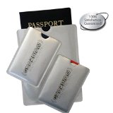 Set of 6 Credit Card and 1 Passport Guardian RFID Blocking Security Sleeves - The Best Anti Theft Protection for Your Credit Cards and Passport Weather Water and Tear Resistant