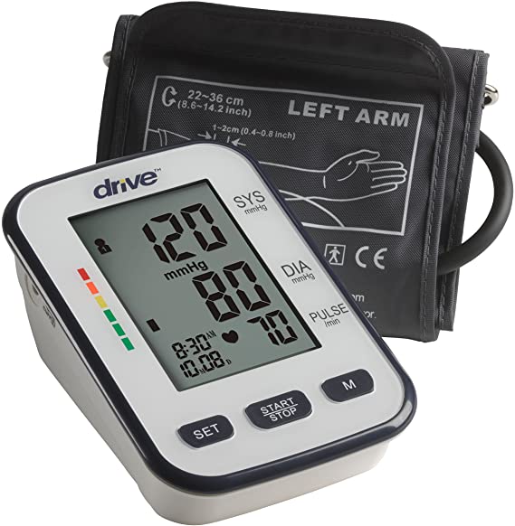 Drive Medical Automatic Deluxe Blood Pressure Monitor, White, Upper Arm