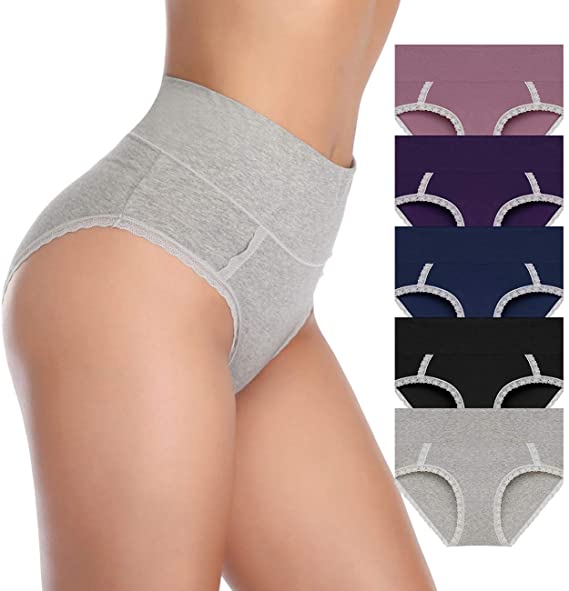 OLIKEME Womens Underwear Mid Waist Full Coverage Breathable Ladies Briefs Panties for Women