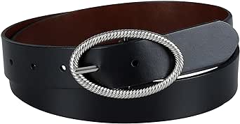 Levi's Women's Two-in-One Reversible Twisted Centerbar Casual Leather Jean Belt Flip-to-Reverse Buckle