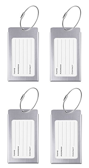 Luggage Tags, LLFSD Metal Suitcase Labels Travel ID Identifier Luggage Tag
