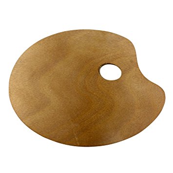 Transon Artist's Wooden Painting Palette Oval Shaped (12"x16"）