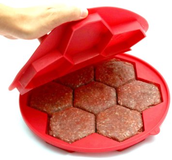 7 in 1 Original Silicon Burger Press and Freezer Container - Makes Perfect Burger Patties - Made from FDA Approved Eco-Friendly BPA-Free Silicone, Lifetime Guarantee