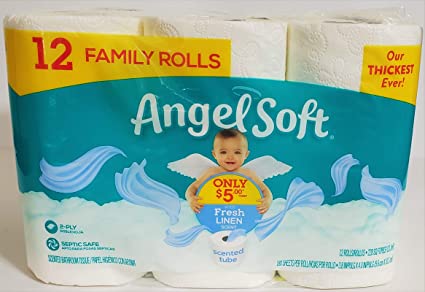 Authentic"A S" Product - Bath Tissue, 12 Family Rolls, Fresh Linen Toilet Paper Shipped & Sold by: Edible Deliveries