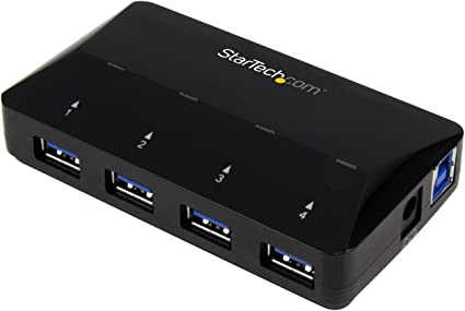 StarTech.com 4-Port USB 3.0 Hub plus Dedicated Charging Port - 1 x 2.4A Port - Desktop USB Hub and Fast-Charging Station (ST53004U1C)