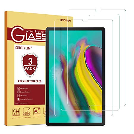 OMOTON [3 Pack] Screen Protector for Samsung Galaxy Tab S5e 10.5 inch (SM-T720 / SM-T725) - Tempered Glass/Scratch Resistant