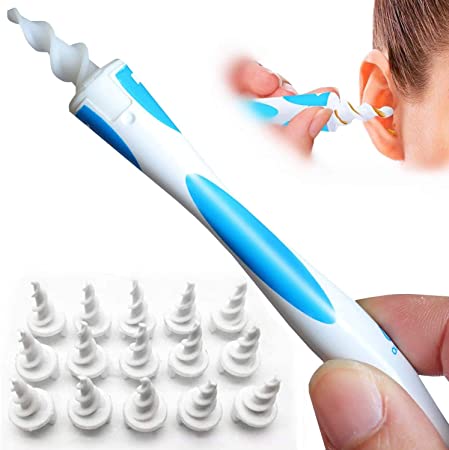 Q-Grips Ear Wax Remover Tool- Safe Ear Wax Removal Tool, 16 Pcs Ear Cleaner Swab Soft Safe Spiral Removal Cleaner q-Grips Ear Pick Clean for Adults and Kids