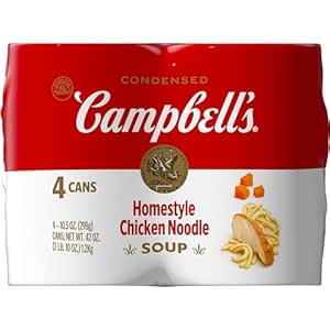 Campbell's Condensed Homestyle Chicken Noodle Soup, 10.5 Ounce Can (Pack of 4)