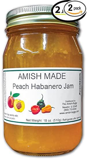 Amish Jam - Two 18 Oz Jars (Peach Habanero)
