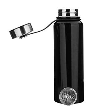 1.5L Metal Water Bottle Stainless Steel Vacuum Flask, Non-Leak Sports Water Bottles Drinks Bottle for Running, Gym, Cycling Multiple Specifications (Black,1.5L (13x3.5 inch))