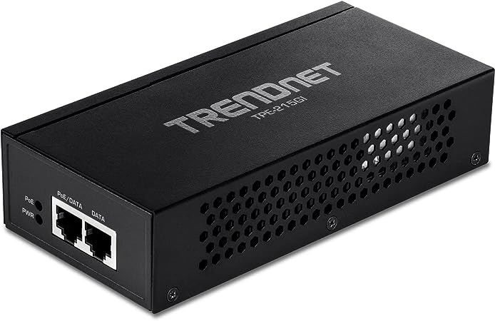 TRENDnet 2.5G PoE  Injector, TPE-215GI, PoE (15.4W) or PoE  (30W), Converts a non-PoE Port to a PoE  2.5G Port, 2.5GBASE-T Compliant, Integrated Power Supply, Network a PoE device up to 100m (328 ft.)