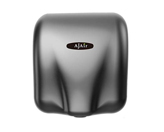 AjAir 1 Pack Heavy Duty Commercial 1800 Watts High Speed Automatic Hot Hand Dryer - Stainless Steel (Grey)