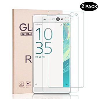 Rbeik 9H Hardness Tempered Glass Screen Protector for Sony Xperia XA Ultra - Crystal Clear (2 Pack)