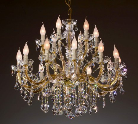 chandelier 18 arms made with SPECTRA® Crystal by SWAROVSKI brass