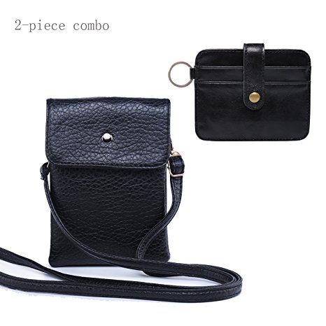 Katloo PU Leather Small Crossbody Bag Wallet Purse Cellphone Pouch with Shoulder Strap for Women Girls