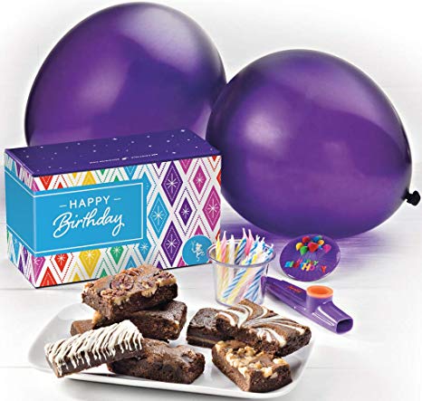 Fairytale Brownies Birthday Treasure Surprise Gourmet Chocolate Food Gift Basket - 3 Inch x 1.5 Inch Snack-Size Brownies - 13 Pieces - Item HB273