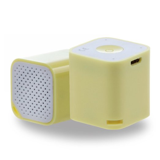 WONFAST The Worlds Smallest Magical and Portable Multifunction Wireless Bluetooth Speaker with Bluetooth Remote ShutterAnti-theft device of phoneImpressive Sound Quality You Never ImagineGreat for Listening MusicTaking self-portraits Bluetooth Chat-Yellow