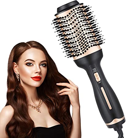 Hair Dryer Brush, One Step Hot Air Brush And Volumizer, Multi-functional 3-in-1 Professional Salon Negative Ionic Hair Straightener & Curly Hair Comb