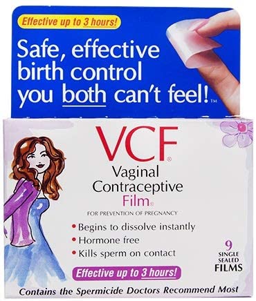 VCF Vaginal Contraceptive Film - 9ct * Safe, Effective Birth Control you both CAN'T Feel!