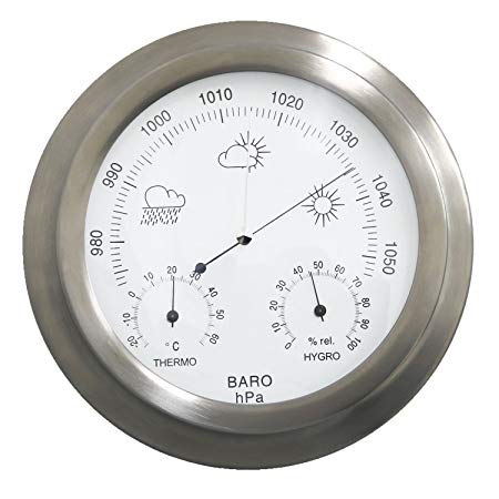 Oypla Indoor Outdoor Barometer Weather Station Stainless Steel