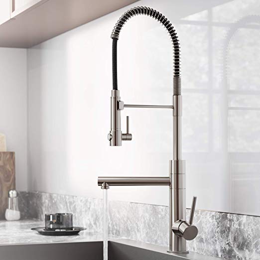 Kraus KPF-1603SFS Atrec Pro Spot Free Stainless Steel Finish 2-Function Commercial Style Pre-Rinse Kitchen Faucet with Pull-Down Spring Spout and Pot Filler 24.75 Inch