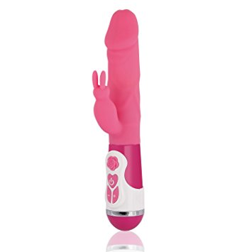 Rabbit Vibrator Sex Toy Dual G-Spot and Clitoris Stimulator Massager – Women’s Favorite Vibrating Female Masturbation Dildo – Waterproof, Silent Fun,10 Frequency Toy By Bravolink (Rose Red)