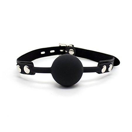Gag - Soft Silicone Ball Gag - The Beginner Gifts for BDSM Fetish Sexy Bondage Restraints(black)