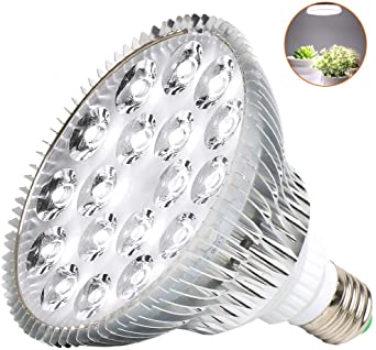 MILYN 54W LED Grow Light Bulb for Indoor Plants, E27 Full Spectrum Plant lamp for Flowering Bloom and Fruiting Hydroponic Growing Greenhouse Plants Succulents White Lighting