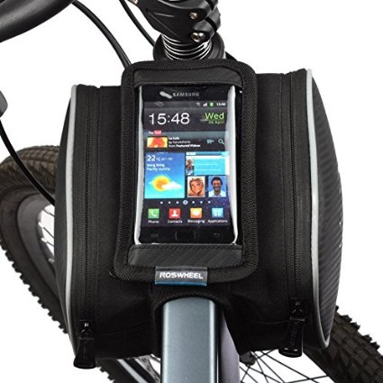 Bicycle Cycling Bike Front Frame Bag Tube Pannier Double Pouch for Under 5.5inch Cellphone Bicycle Accessories ­