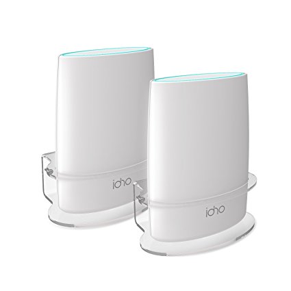 Netgear Orbi Wall Mount, BASSTOP Sturdy Clear Acrylic Wall Mount Bracket for NETGEAR ORBI AC3000/AC2200 Tri Band Home WiFi Router- (2 Packs)