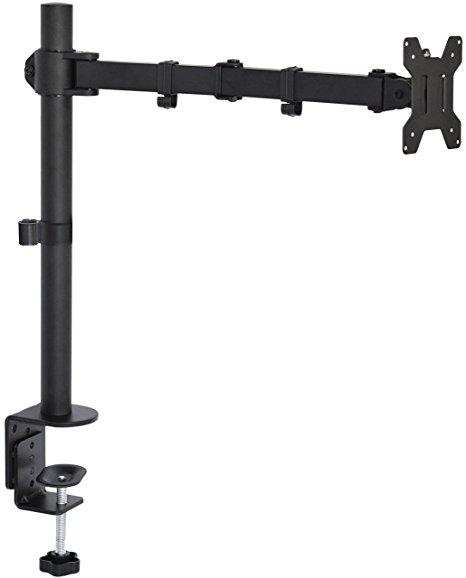 Single LCD Monitor Desk Mount Stand Fully Adjustable/Tilt/Articulating for 1 Screen up to 27" ~ (by VIVO)