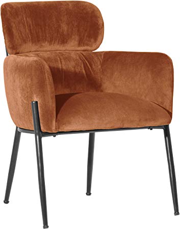 Rivet Modern Dining Room Chair 32 Inch Height, Orange