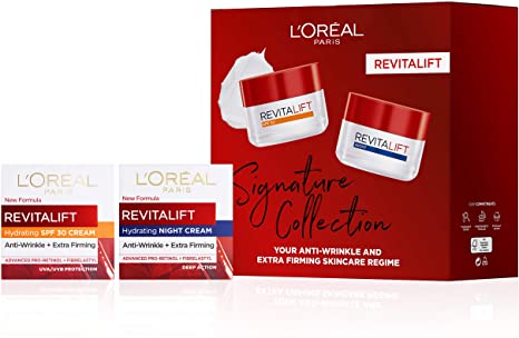 L'Oreal Paris Revitalift Signature Collection SPF Day Cream   Night Cream Skincare Anti Wrinkle Gift Set For Her