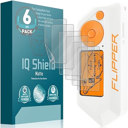 IQShield 6 Pack Matte Screen Protector for Flipper Zero Anti-Glare Anti-Bubble Film