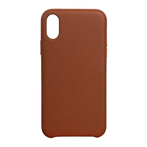 iPhone X/XS Phone Case Leather/PU,Gulee Premium Leather Flexible Back Cover Silicone Hybrid Phone Cover Case for iPhoneXS Apple, Slim Fit (Saddle Brown)