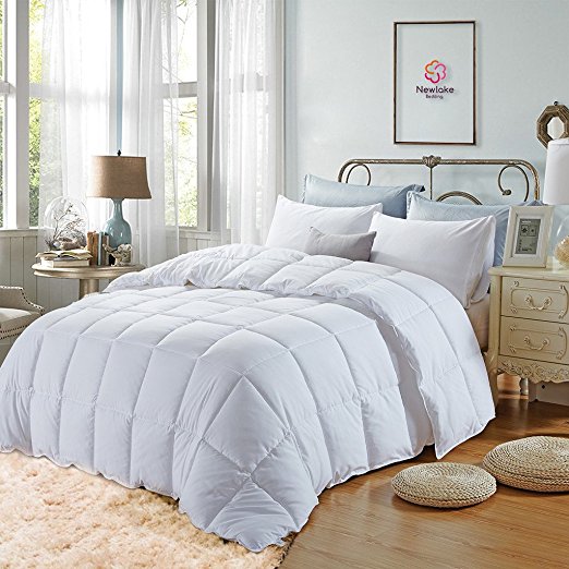 NEWLAKE Lightweight White Down Alternative Quilted Comforter Medium Warmth Duvet,King Size