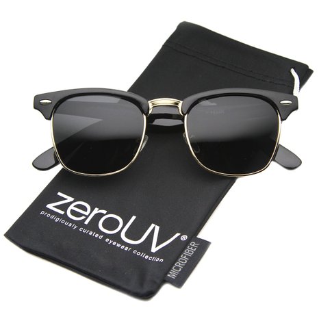 zeroUV Womens ZV-2936e Polarized Wayfarer Sunglasses Black 49 mm