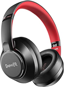 Hybrid Active Noise Cancelling Headphones, SuperEQ S1 Wireless Headphones Over Ear with Bluetooth 5.0, Ambient Mode, 45H Playtime, Hi-Fi Deep Bass, Bluetooth Headphones with Bulit-in Mic (Black)