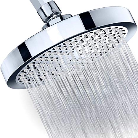 Shower Head - LIMITED TIME SALE - Rainfall High Pressure 6” - Rain High Flow Fixed Luxury Chrome Showerhead - Removable Water Restrictor - For the Best Relaxation and Spa