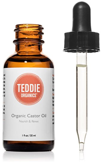 Castor Oil Cold Pressed Organic 100% Pure Hexane Free - Perfect Natural Treatment for Hair, Face, Skin Care, Nails, Eyelashes and Eyebrow Growth 1oz Latisse Applicators Friendly