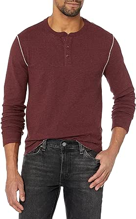Lucky Brand Men's Duofold Henley Knit Shirt